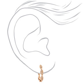 Rose Gold Fancy Crystal Pearl Stud Earrings - 6 Pack,
