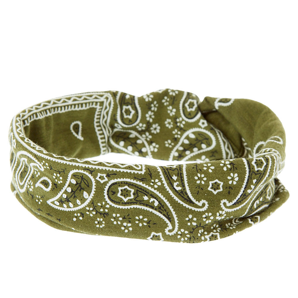 Bandana Twisted Headwrap Olive Green Icing US