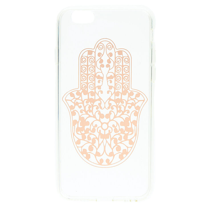 Rose Gold Hamsa Hand Clear Phone Case - Fits iPhone 6/7/8 Plus,