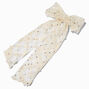 Ivory Flower Sequin Long Tail Bow Hair Clip,
