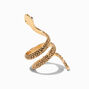Gold-tone Textured Snake Wrap Ring,