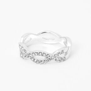 Silver Embellished Weave Ring,