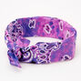 Tie Dye Bandana Headwrap - Purple,