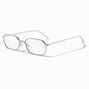 Silver Slim Rounded Rectangle Clear Lens Frames,