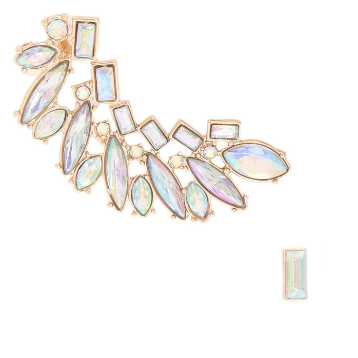 Crystal 2" Mismatched Earring Set,