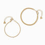 Icing Select 18k Yellow Gold Plated Cubic Zirconia Chain Bracelets - 2 Pack,
