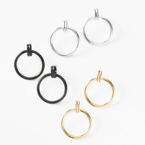 Mixed Metal 20MM Mini Hoop Earrings - 3 Pack,