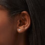 Laboratory Grown Diamond 2MM Round Basket Sterling Silver Stud Earrings 0.06 ct. tw.,