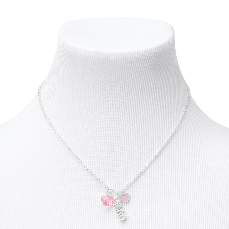 Silver Zodiac Charm Pendant Necklace - Virgo,