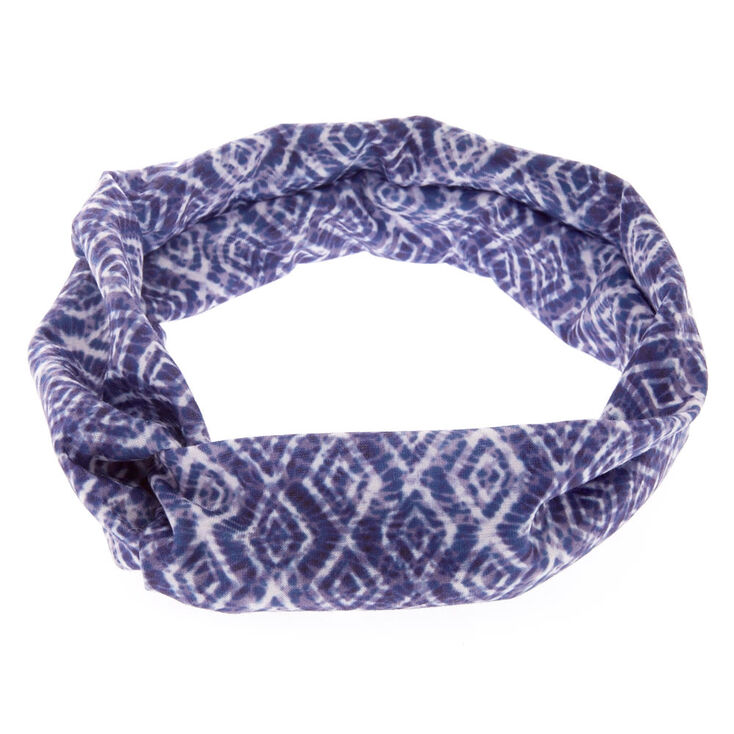 Blue Diamond Tie Die Headwrap,