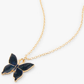 Gold Mood Butterfly Pendant Necklace,