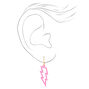 Gold 1&quot; Rubber Lightning Bolt Drop Earrings - Pink,