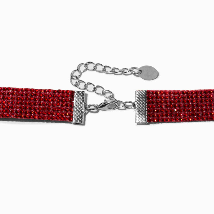 Red Gemstone Bling Choker Necklace,