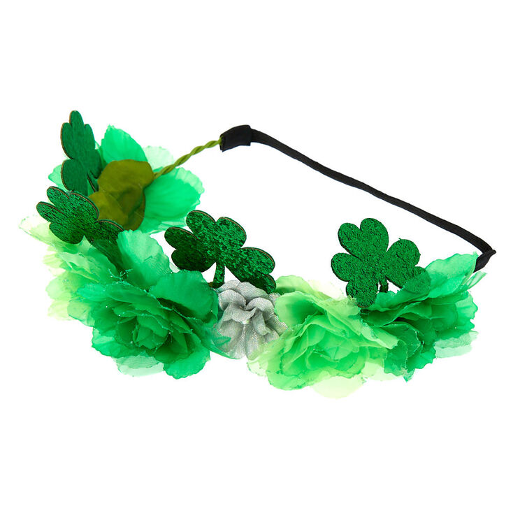 Shamrock Flower Crown Headwrap - Green,
