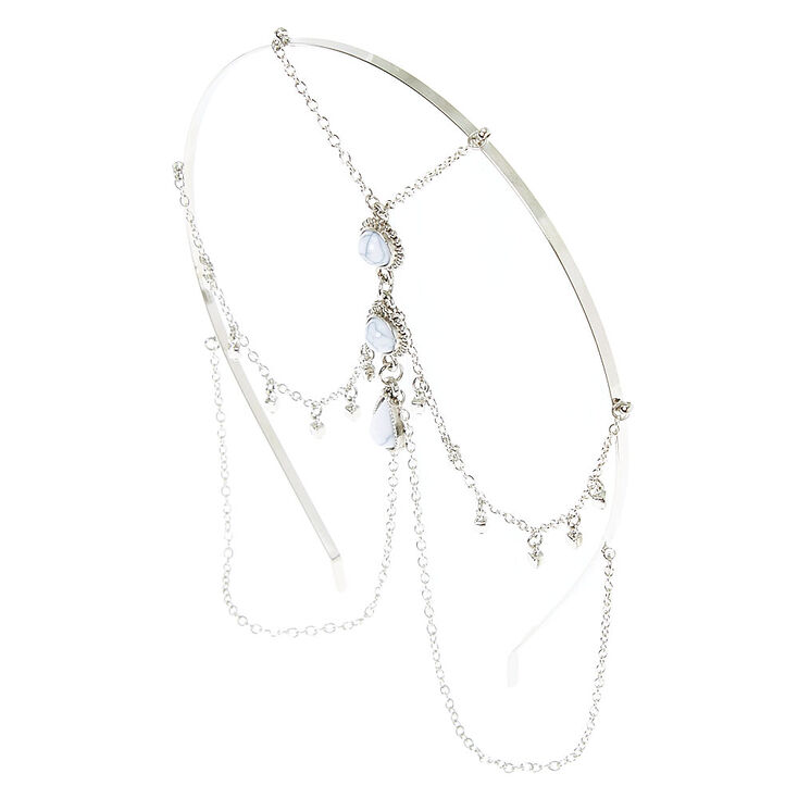 Marble Effect Silver Chain Headband,