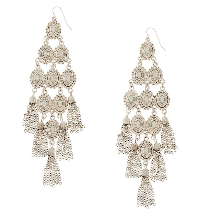 Iridescent Antique Finished Chandelier Earrings,