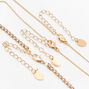 Gold Rhinestone And Pearl Layered Jewelry Set- 2 Pack,