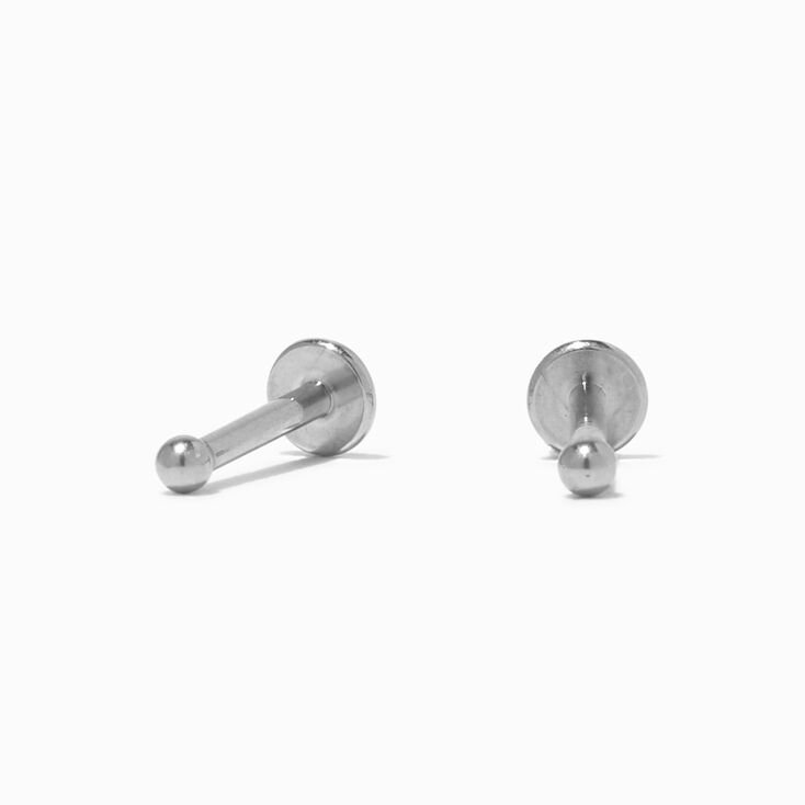 Icing Select Silver Titanium 2MM Ball Flat Back Stud Earrings