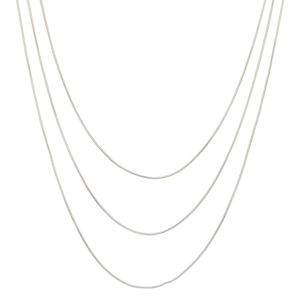 Silver Cord Multi Strand Necklace Icing US