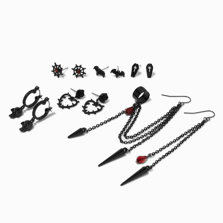 Halloween Goth Inspired Earrings Set - 6 Pack,