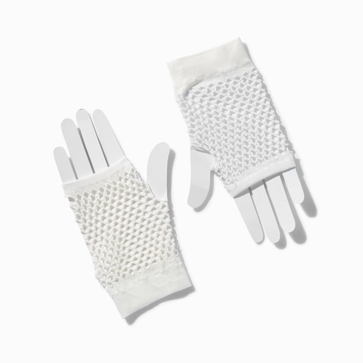 Icing White Fishnet Fingerless Gloves