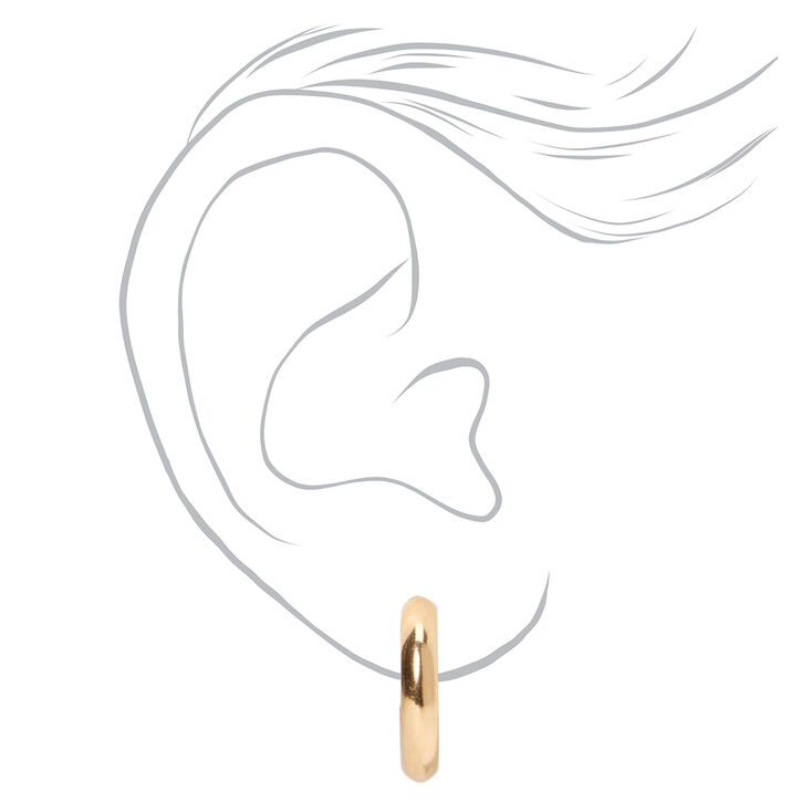 Gold 20MM Tube Clip-On Hoop Earrings,
