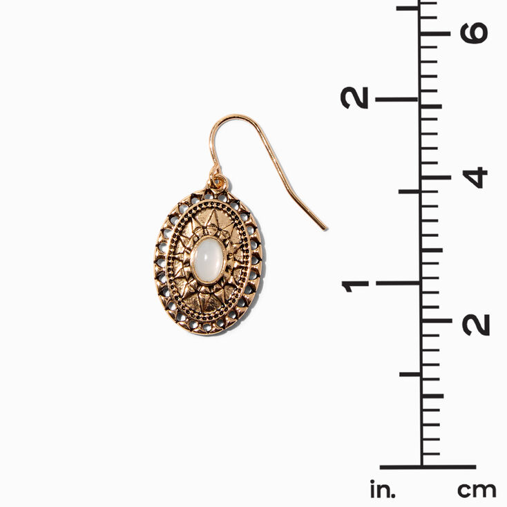 Gold Western Medallion Drop Earrings,