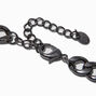 Hematite Rhinestone Chunky Chain Necklace,
