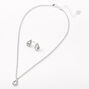 Silver Rhinestone Simple Teardrop Jewelry Set - 2 Pack,