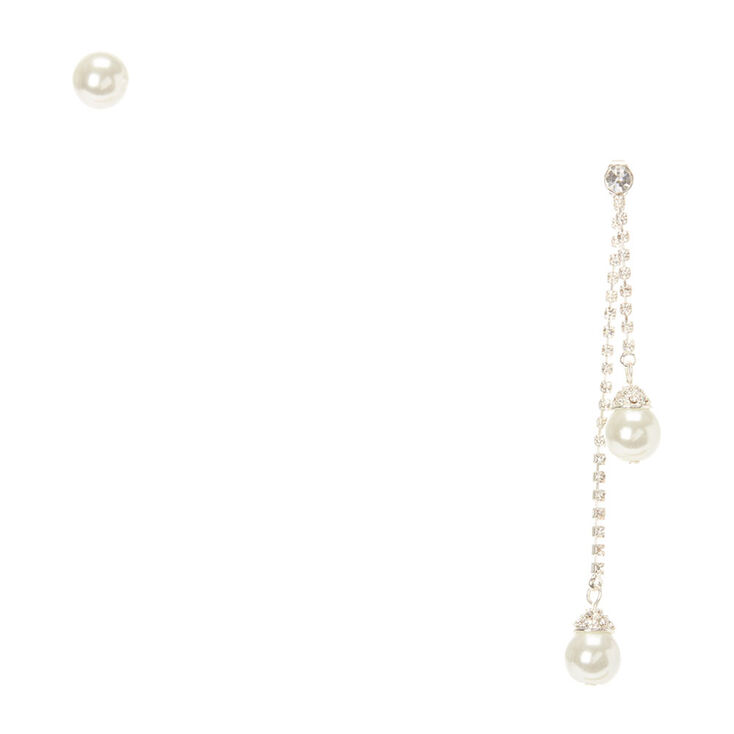 Pearl Mismatched Front Back & Stud Earrings,