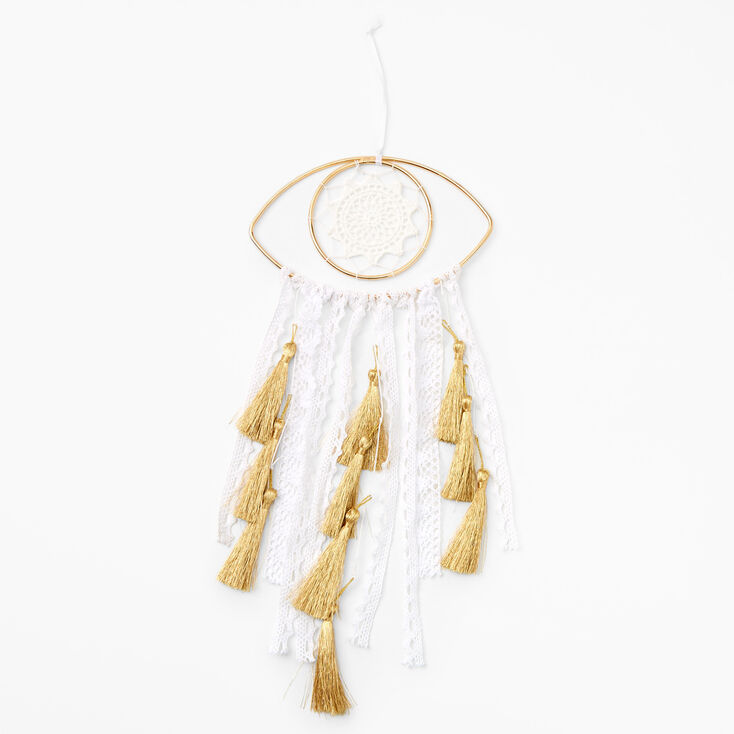 White Evil Eye Crochet Hanging Wall Art,