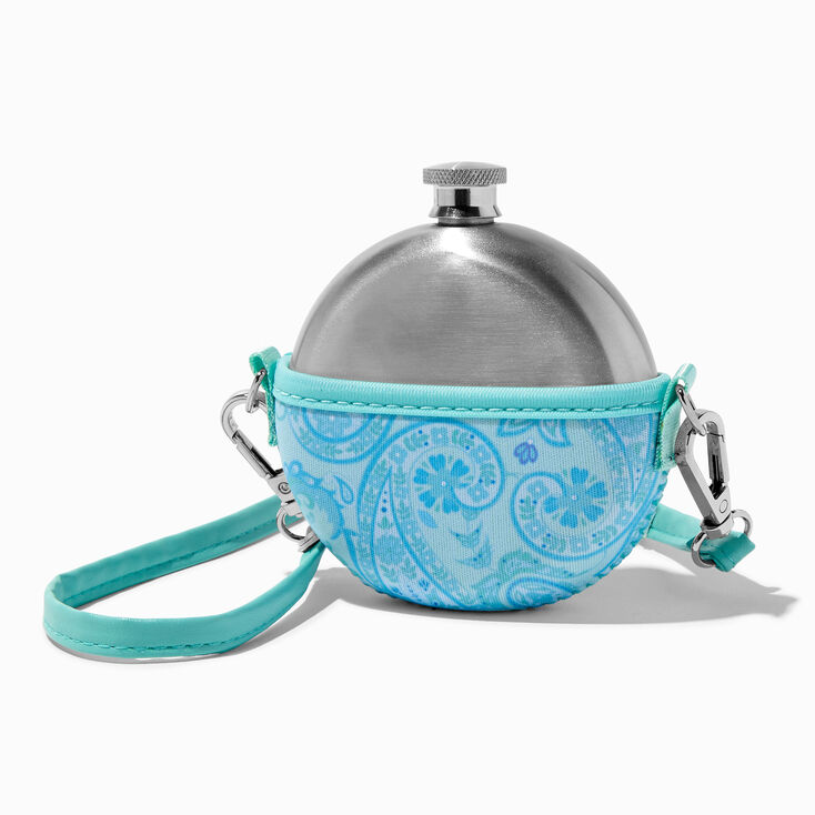 Blue Paisley Sleeve Flask,