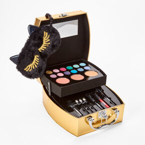 Gold Quilted Cat Makeup Set,