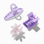 Marble Purple Tonal Flower Hair Claws - 3 Pack,