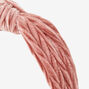Knotted Velvet Chevron Headband - Pink,