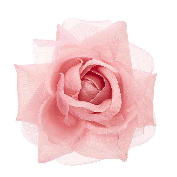 Blush Pink Chiffon Rose Hair Clip,