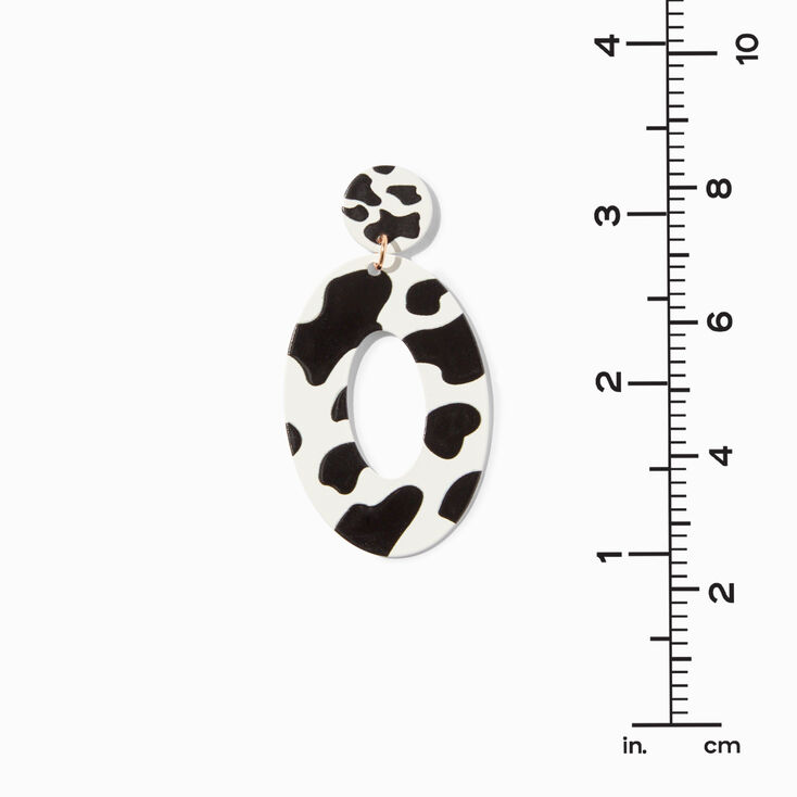 Cow Print 2.5&quot; Drop Earrings,