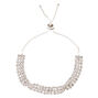 Silver Rhinestone Twisted Adjustable Bracelet,