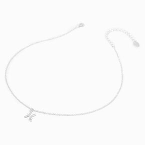 Silver Zodiac Embellished Pendant Necklace - Pisces,