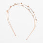 Gold Pearl Crystal Double Row Headband,