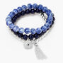 Evil Eye Marble Beaded Stretch Bracelets - Blue, 3 Pack,