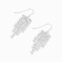 Silver-tone Crystal Fringe 1.5&quot; Drop Earrings,