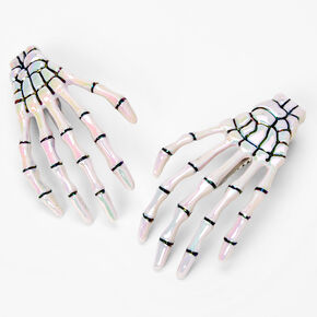 Skeleton Hands Glow in the Dark Hair Clips - 2 Pack,