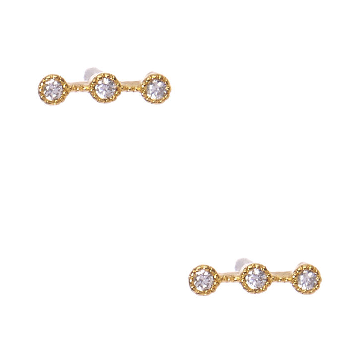925 Sterling Silver Crystal Bar Earrings,