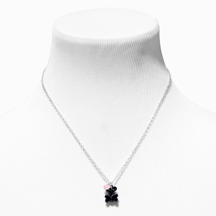 Black Dead Bear Pendant Necklace,