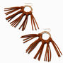 Gold Faux Suede Tassel 3&quot; Drop Earrings,
