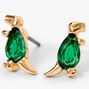 Green Cubic Zirconia T- Rex  Dinosaur Stud Earrings,