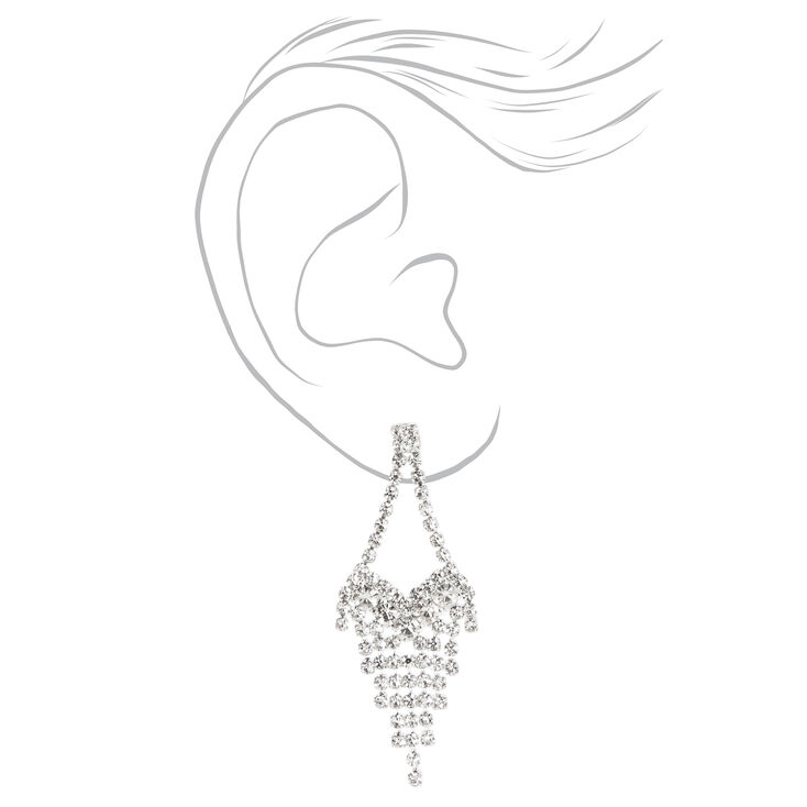 Silver Rhinestone Teardrop Jewelry Set - 2 Pack,
