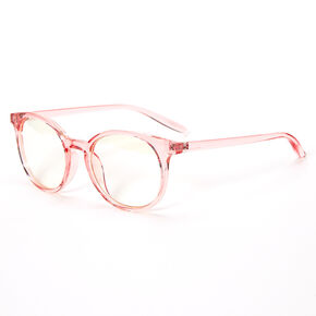 Solar Blue Light Reducing Translucent Pink Clear Lens Frames,