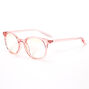 Solar Blue Light Reducing Translucent Pink Clear Lens Frames,